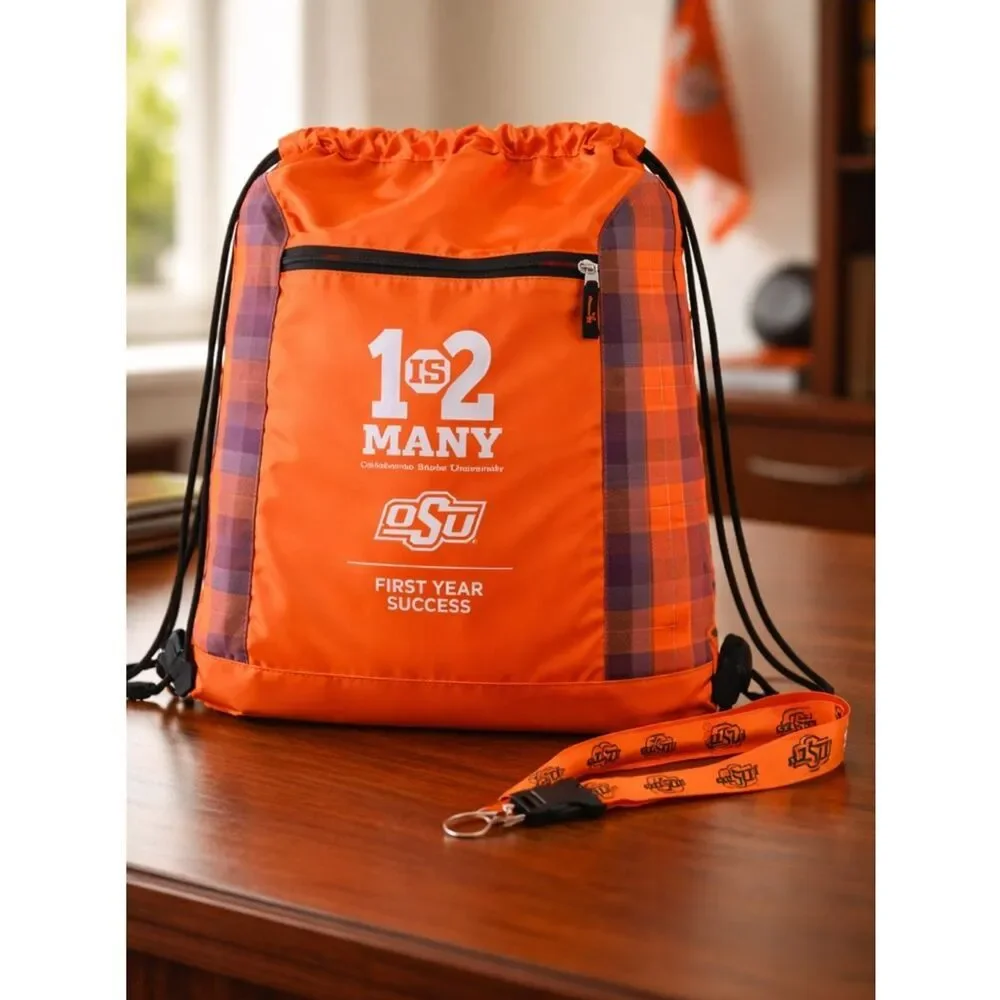NWT OSU Oklahoma State University Freshman Nylon Back Pack & Lanyard